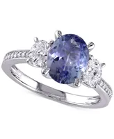 Tanzanite (2 ct. t.w.) & Diamond (5/8 Ring 14k White Gold