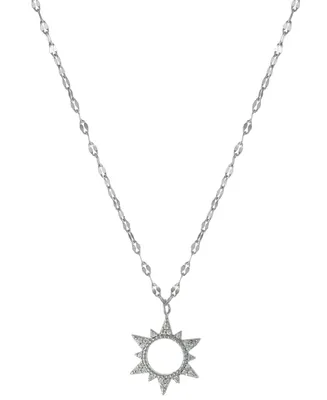 Giani Bernini Cubic Zirconia Sun Pendant Necklace in Sterling Silver, 16" + 2" extender, Created for Macy's