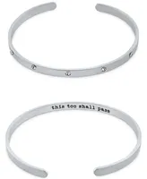Giani Bernini Crystal Inner Message Cuff Bangle Bracelet in Sterling Silver, Created for Macy's