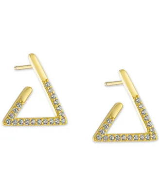 Giani Bernini Cubic Zirconia Open Triangle Stud Earrings in 18k Gold-Plated Sterling Silver, Created for Macy's