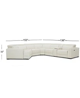 Closeout! Jenneth 6-Pc. Leather Sofa with 1 Power Motion Recliner and Cuddler, Created for Macy's