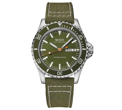 Mido Men's Swiss Automatic Ocean Star Tribute Green Fabric Strap Watch 41mm