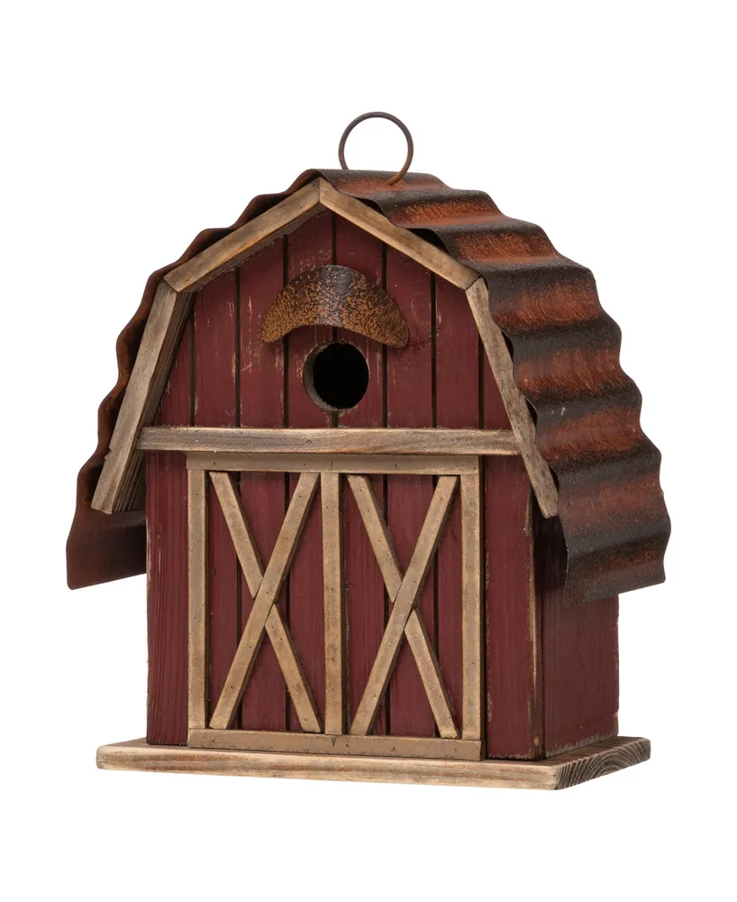 Glitzhome Rustic Barn Birdhouse, 10.25"