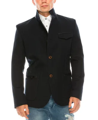 Ron Tomson Men's Modern Casual Stand Collar Sports Jacket