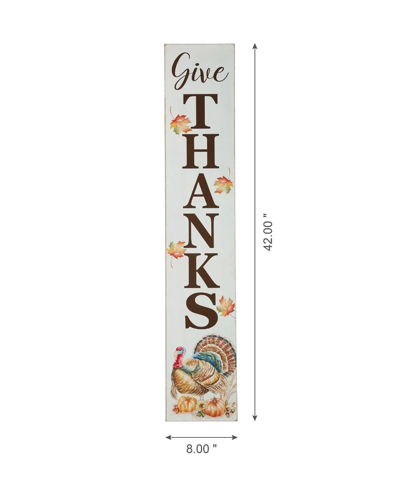 Glitzhome Thanksgiving "Give Thanks" Porch Sign, 42"