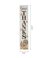 Glitzhome Thanksgiving "Give Thanks" Porch Sign, 42"