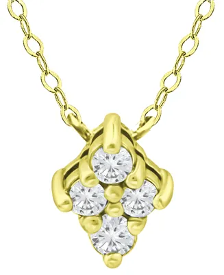 Giani Bernini Cubic Zirconia Cluster Pendant Necklace, 16" + 2" extender, Created for Macy's