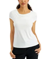 Kasper Petite Cowl-Neck Top