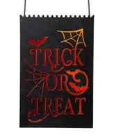 Glitzhome Halloween Metal Trick or Treat Bucket, Set of 2