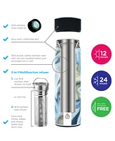 Grosche Chicago Insulated Tea Infuser Bottle, 15.2 fl oz Capacity with Long