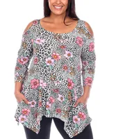 Plus Size Antonia Cold Shoulder Tunic Top