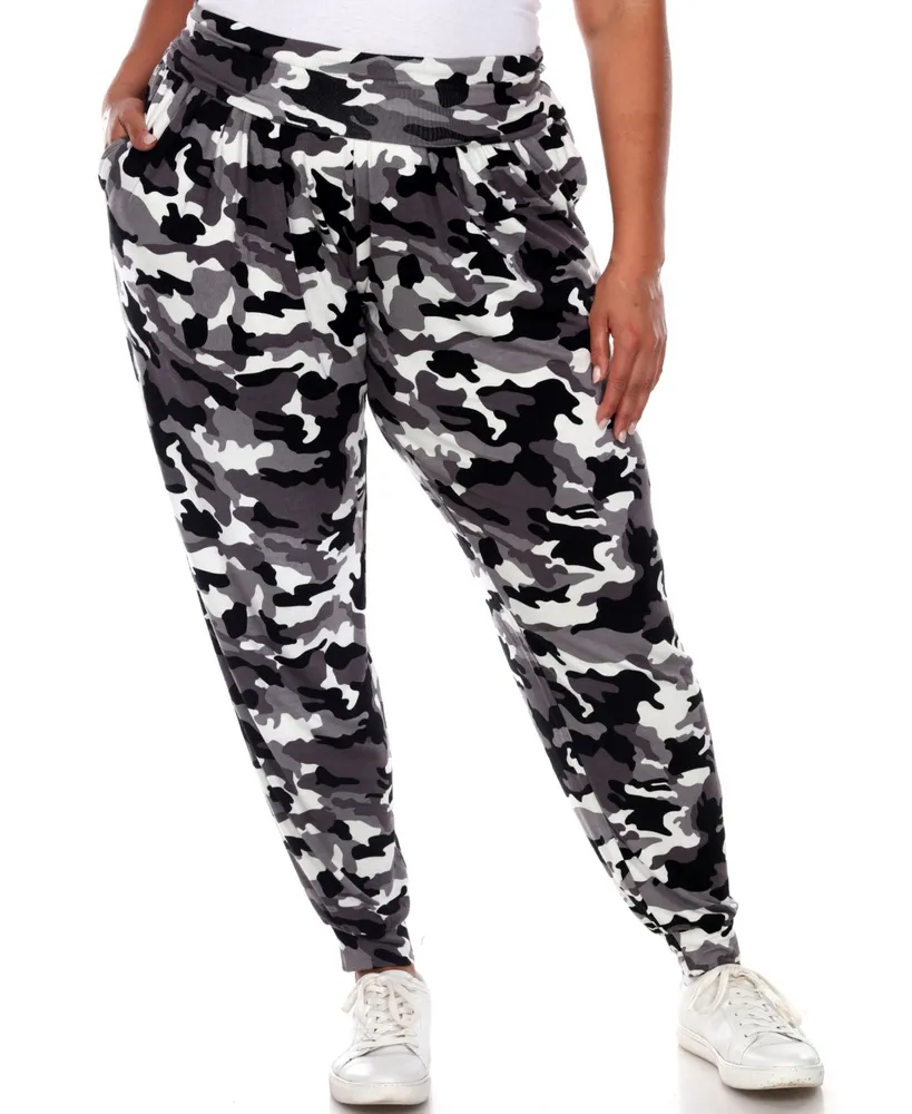 White Mark Plus Size Camo Harem Pants