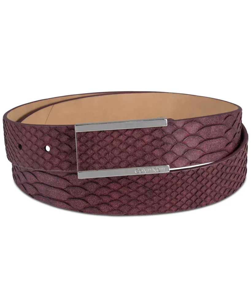 Calvin Klein Women's Reversible Monogram Buckle Belt - Macy's