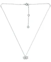 Giani Bernini Cubic Zirconia Open Crescent Moon Pendant Necklace, 16" + 2" extender, Created for Macy's