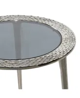 Contemporary Aluminum Accent Table - Silver