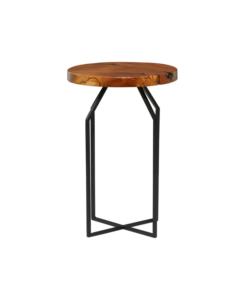 Teak Wood Contemporary Accent Table