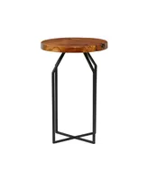 Teak Wood Contemporary Accent Table