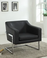 Irwin Modern Living Room Chrome Faux Leather Accent Chair