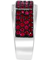 Effy Men's Ruby (2-1/2 ct. t.w.) & Diamond (1/10 ct. t.w.) Ring in Sterling Silver