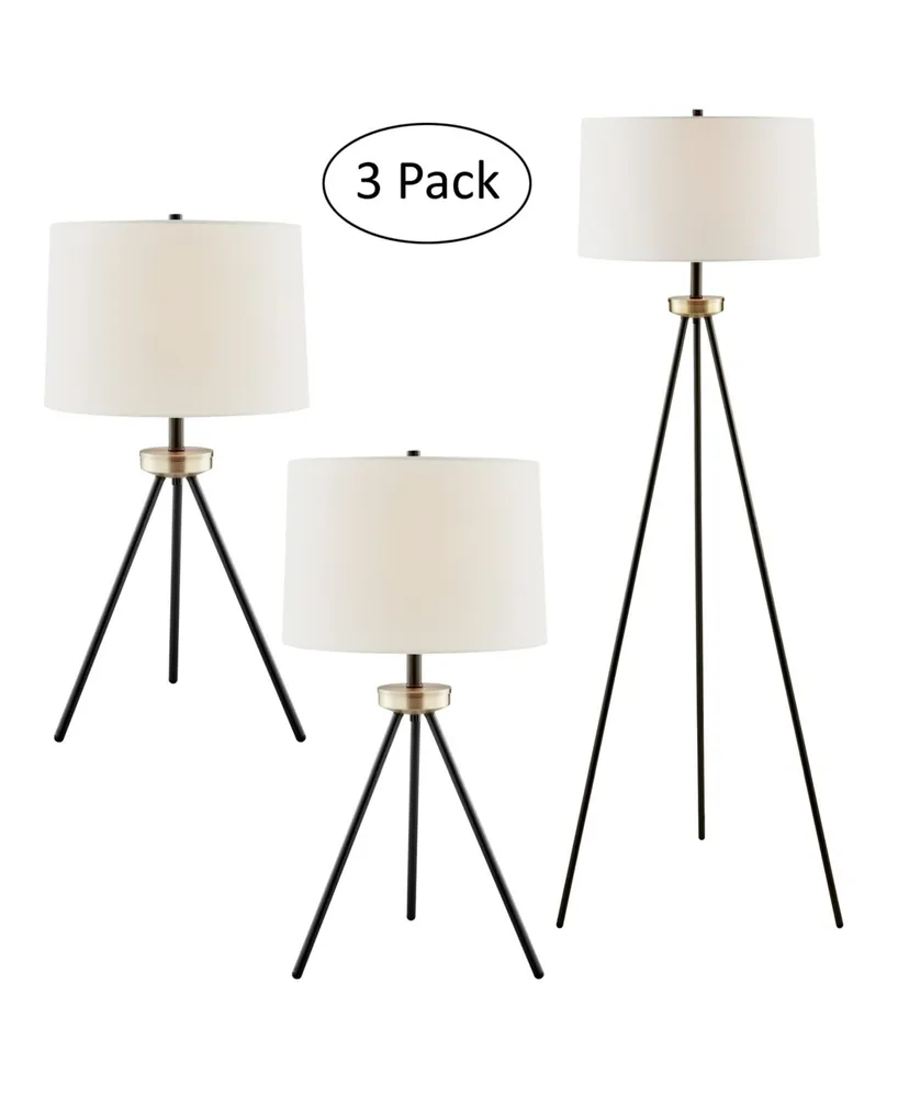 Tullio Lamp Set, 3 Piece - Black, Gold