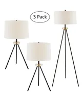 Tullio Lamp Set, 3 Piece - Black, Gold