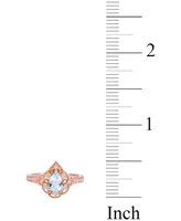 Aquamarine (1/2 ct. t.w.) & Diamond (1/10 ct. t.w.) Ring in 14k Rose Gold