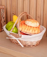 Vintiquewise Oval Willow Basket with Double Drop Down Handles