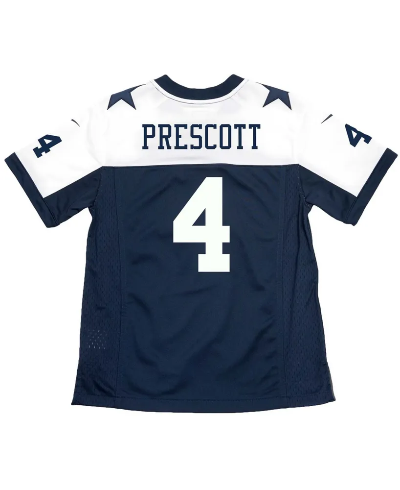 Big Boys and Girls Dak Prescott Navy Dallas Cowboys Throwback Game Jersey