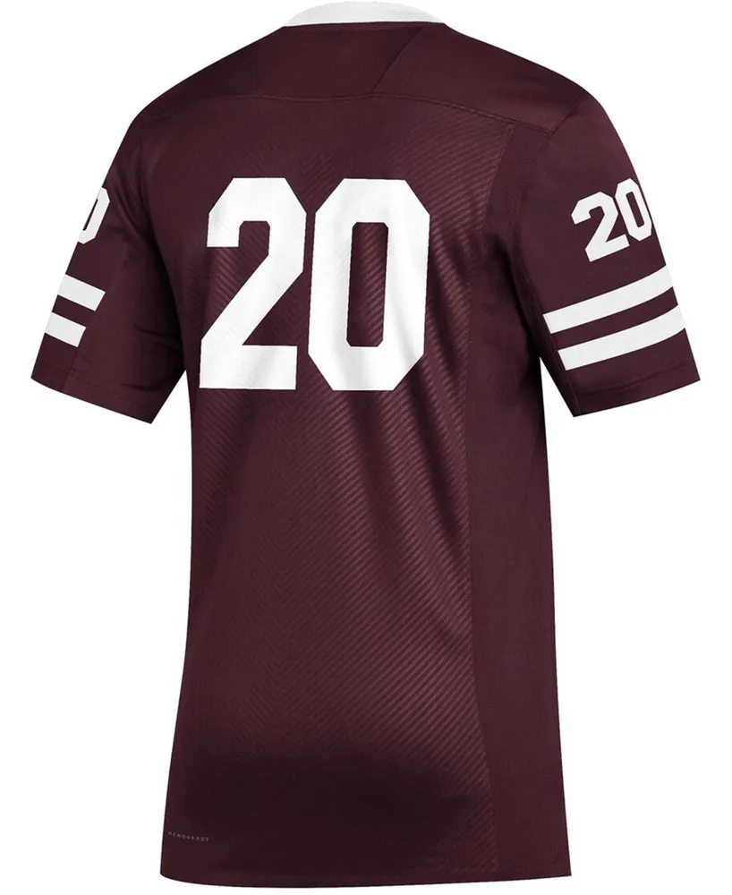 Men's #20 Maroon Mississippi State Bulldogs Premier Strategy Football Jersey