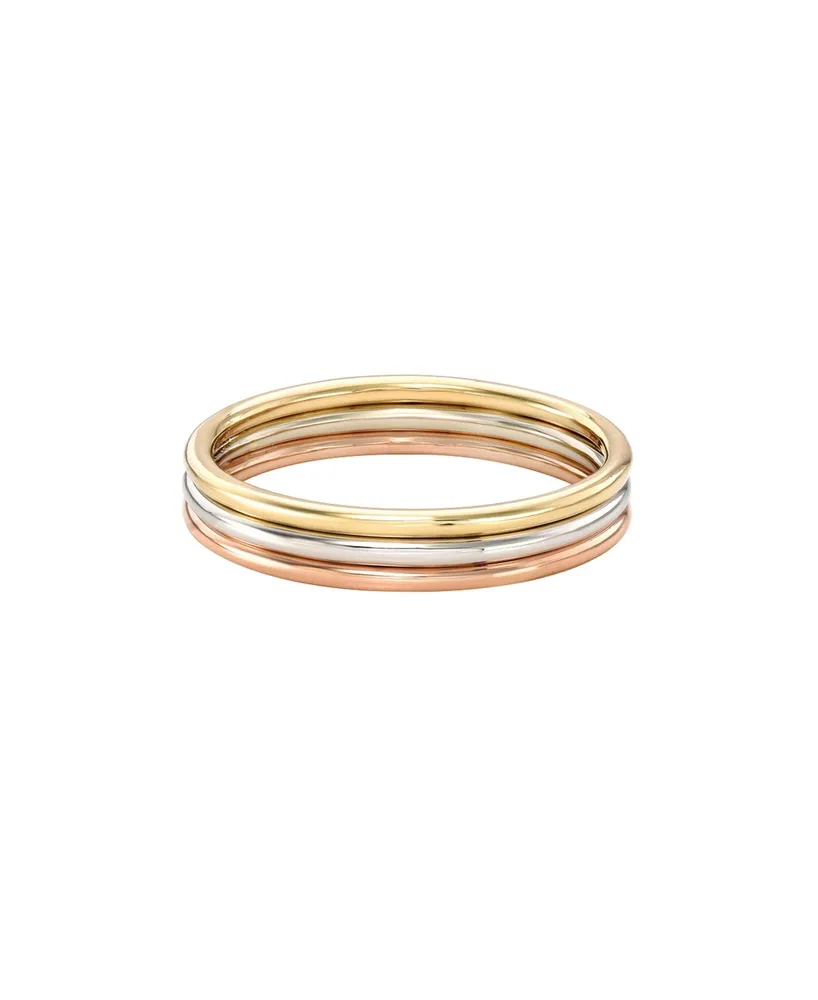 14K Gold Multi Tone Trio Band