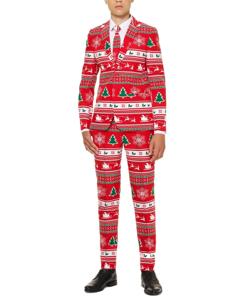 OppoSuits Big Boys 3-Piece Winter Wonderland Christmas Suit Set