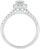 Diamond Princess Halo Bridal Set (1 ct. t.w.) 14k White or Yellow Gold