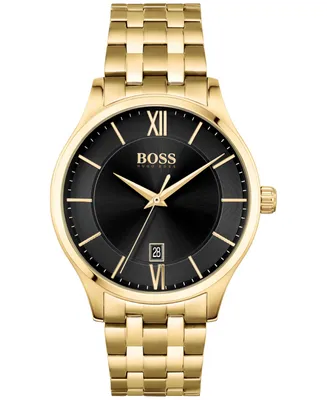 Boss Men's Elite Gold Ion Plated Steel Bracelet Watch 41mm