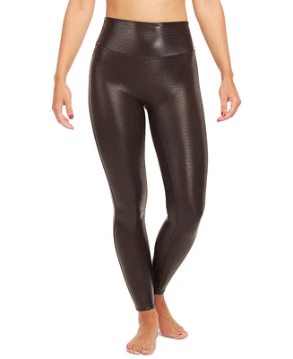 Spanx Women's Faux Leather Croc Tummy Shaping Leggings