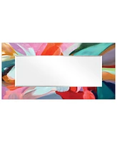 Empire Art Direct Rectangular Beveled Mirror on Free Floating Reverse Printed Tempered Art Glass - 72" x 36"