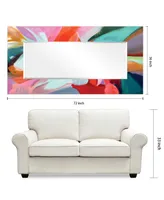 Empire Art Direct Rectangular Beveled Mirror on Free Floating Reverse Printed Tempered Art Glass - 72" x 36"