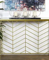 Contemporary Console Table, 2 Pieces - Gold