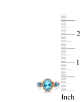 Aquamarine (1-1/2 ct. t.w.) Diamond (1/2 ct. t.w.) Ring in 14K Rose Gold