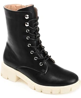 Journee Collection Women's Madelynn Lace Up Lug Sole Combat Boots