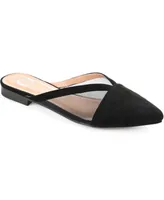 Journee Collection Women's Reeo Mesh Pointed Toe Slip On Mules