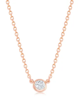Diamond Bezel-Set Pendant Necklace (1/10 ct. t.w.), 18" + 2" extender