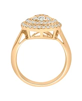 Wrapped in Love Diamond Teardrop Cluster Statement Ring (1 ct. t.w.) in 14k White Gold or 14k Yellow Gold, Created for Macy's