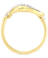 Diamond Interlocking Loop Ring (1/4 ct. t.w.) 14k Gold-Plated Sterling Silver