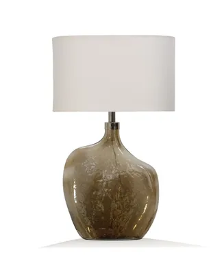 Amber Art Glass Base Table Lamp