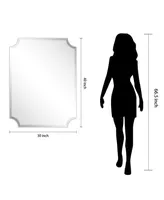 Empire Art Direct Frameless Rectangle Scalloped Beveled Mirror - 30" x 40"