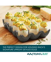 Rachael Ray Solid Glaze Ceramics Egg Tray, 12-Cup