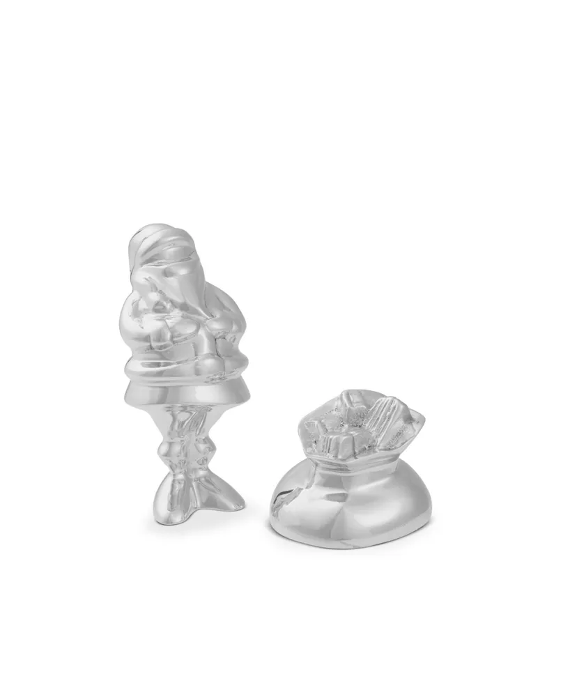 Miniature Santa with Gift Bag Figurine - Silver