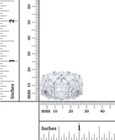 Multi Cut Cubic Zirconia Eternity Band Rhodium Plated Sterling Silver