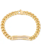 Men's Diamond (1/2 ct. t.w.) Id Bracelet Sterling Silver (Also 14k Gold Over Silver)