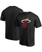 Men's Black Miami Heat Primary Team Logo T-shirt